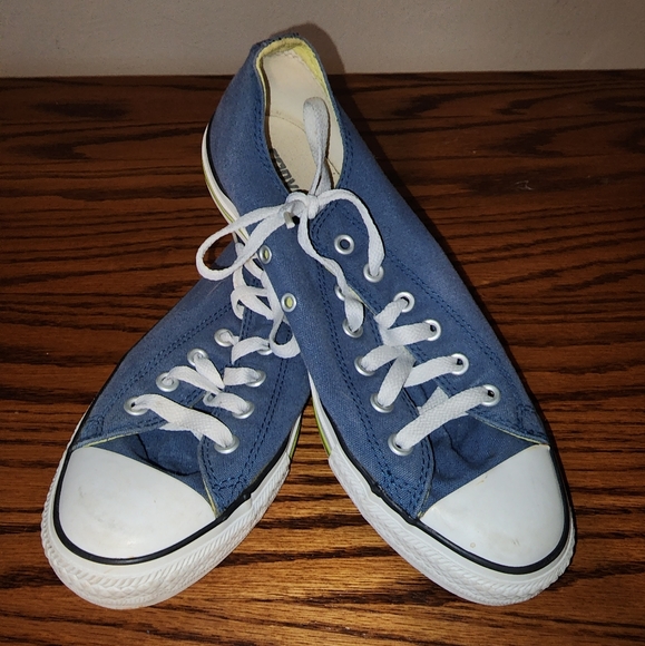 Blue Double Tongue Converse - Picture 1 of 2